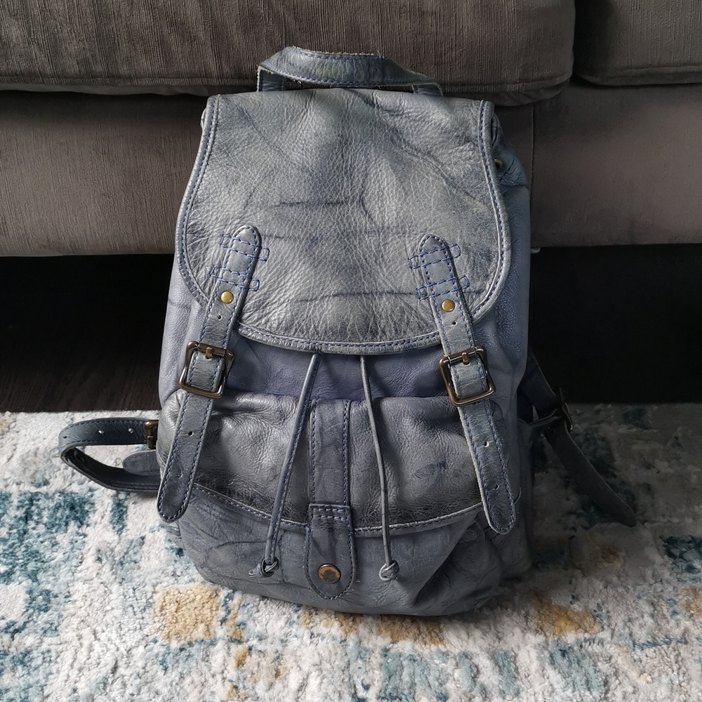 FRYE Leather Buckle Backpack